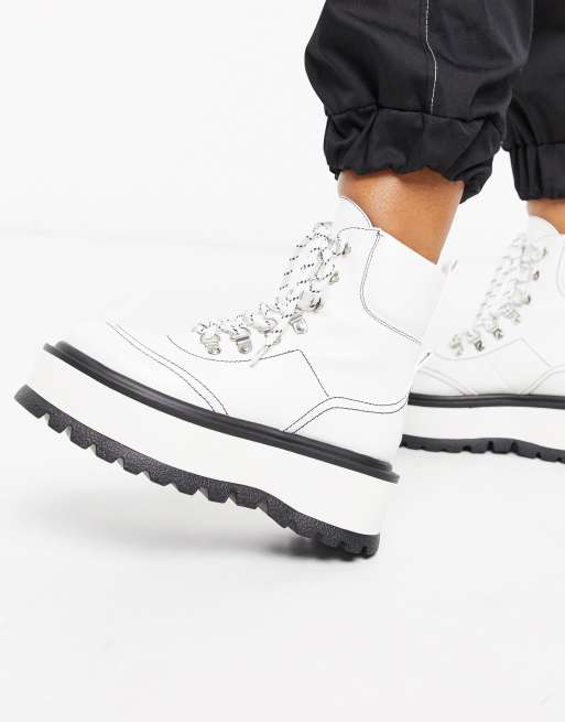 Koi Footwear Hyrda vegan flatform hiker in white ASOS