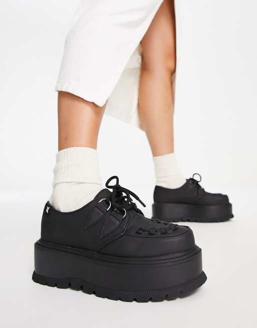 Koi Footwear lace up creeper in black