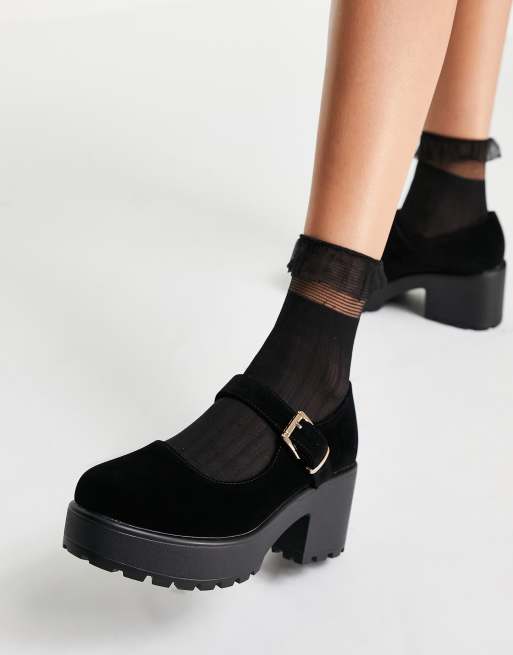 Black Chunky Platform Mary Jane Shoes – KOI footwear