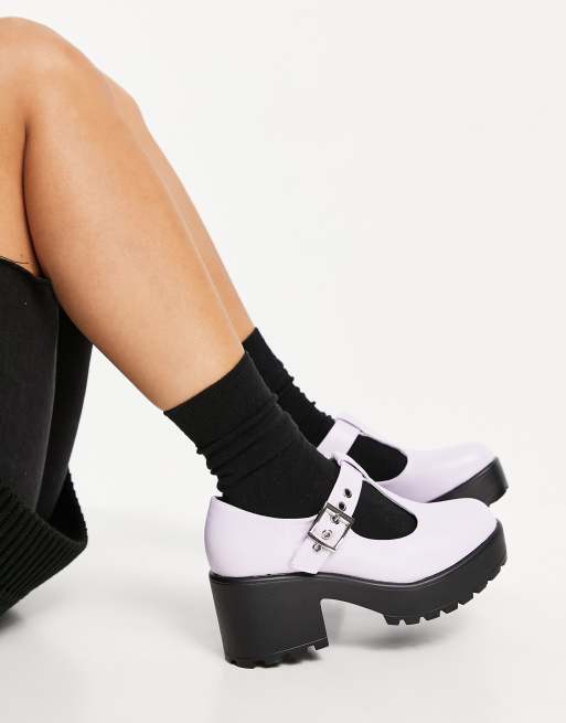 Koi Footwear MaryJane chunky heel shoes in lilac ASOS