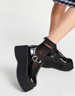 black patent flatforms