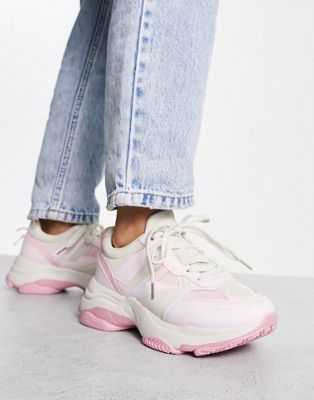 Koi panelled chunky trainer in pink mix
