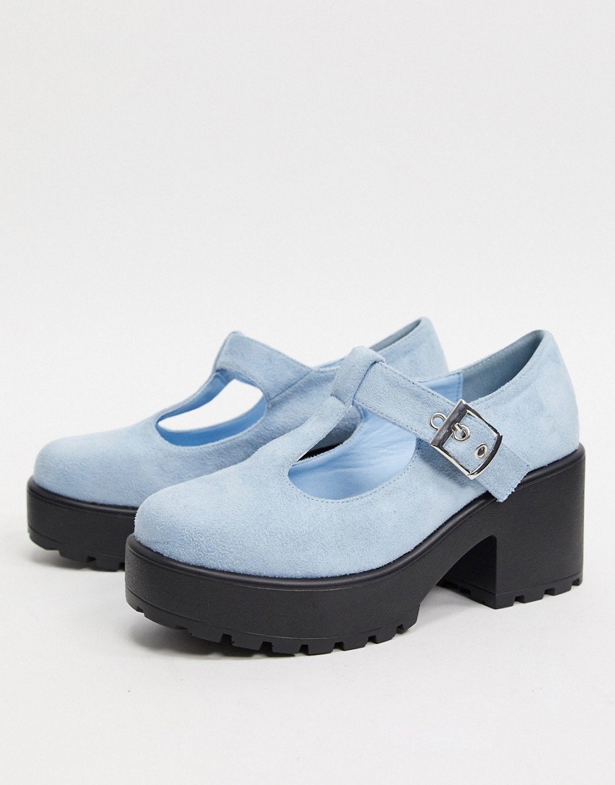 Koi Footwear – Sai – Blå mary janes med klack i veganskt material