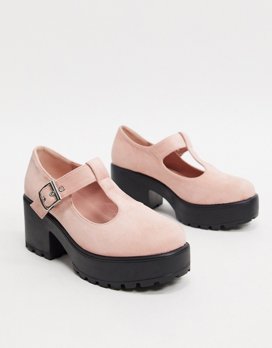 Koi Footwear – Sai – Rosa mary janes med klack i veganskt material