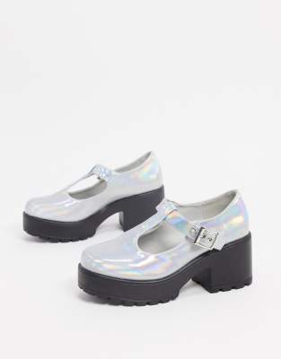 silver mary jane shoes