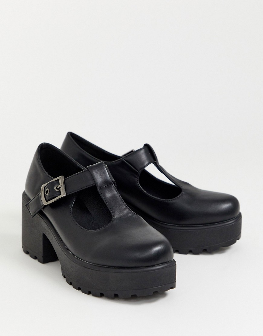 Koi Footwear – Sai – Veganska mary jane-skor med klack-Svart