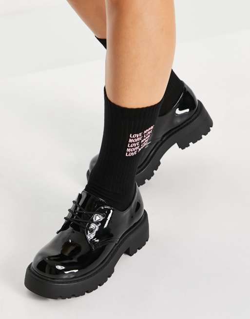 Koi Footwear Scarpe basse stringate nere con suola spessa