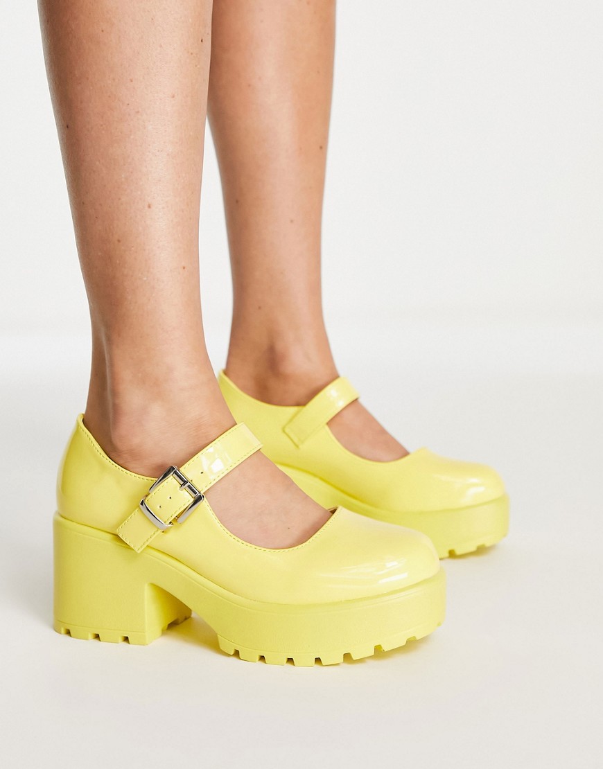 Koi Footwear Tira vegan-friendly heeled shoes in yellow drench