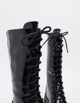 vegan black lace up boots