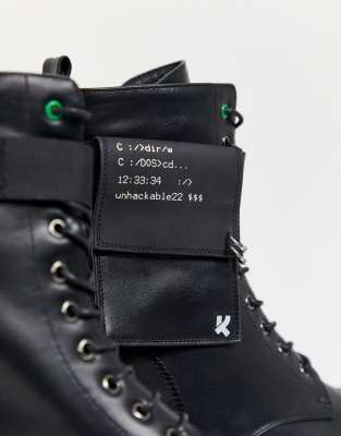 black military lace up boots