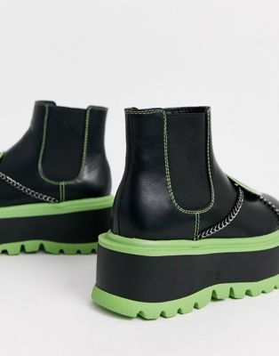 green vegan boots
