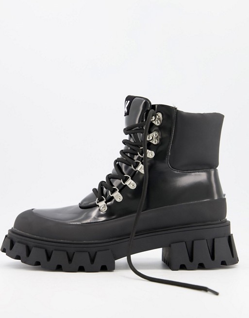 Koi footwear vegan chunky boots in black