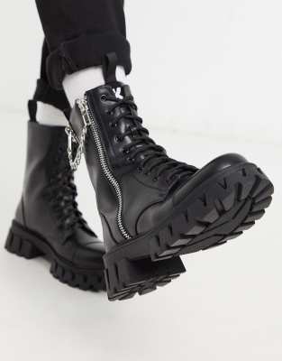 vegan black lace up boots