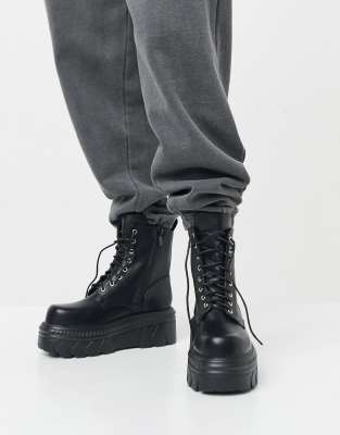 lace up flatform boots