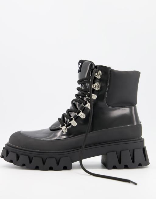 Koi footwear vegan-friendly chunky boots in black | ASOS