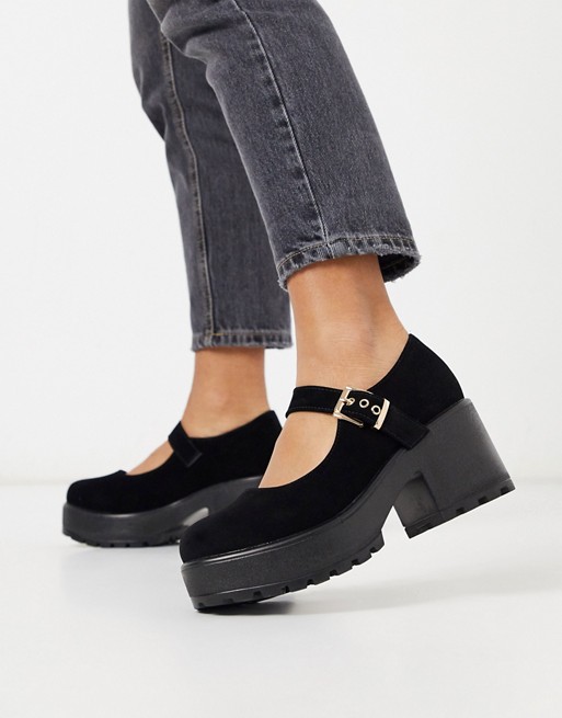 Koi Footwear vegan mary jane heeled shoe in black