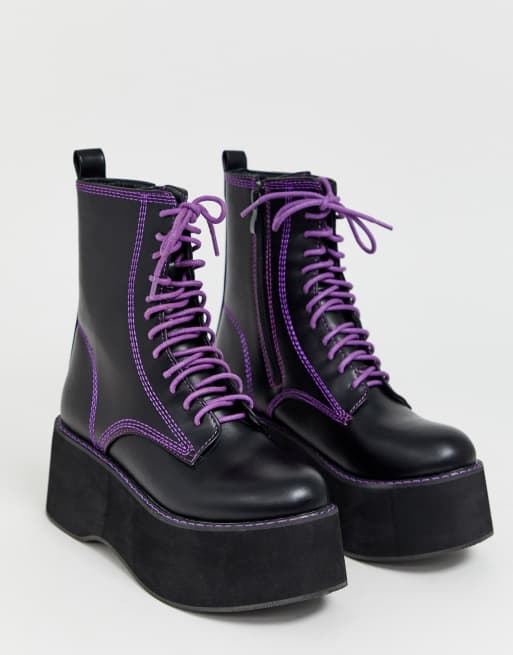 Black and purple on sale boots