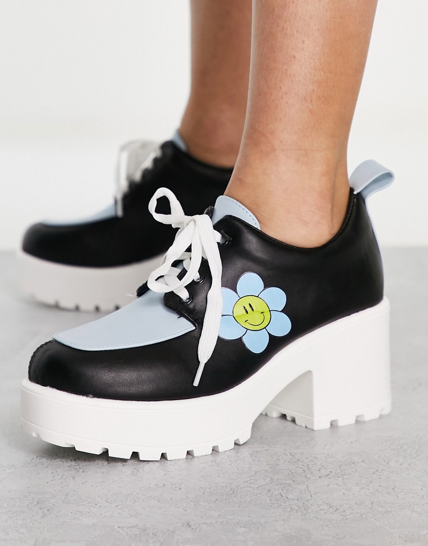 Koi Footwear Wallflower vegan-friendly chunky shoes in black flower print