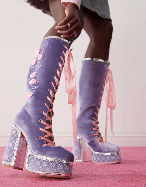 Koi Guiltless Ghost lace up platform long boots