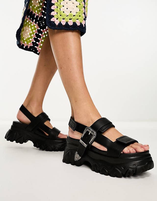 Koi Footwear - KOI Iron Surveillance chunky sandals in black