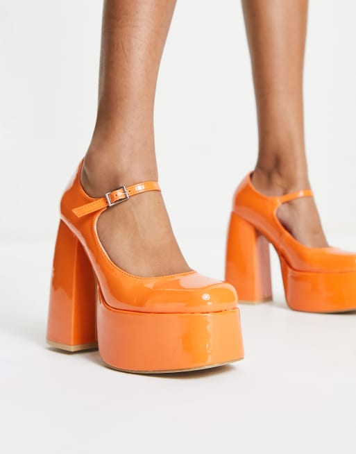 Orange on sale patent heels