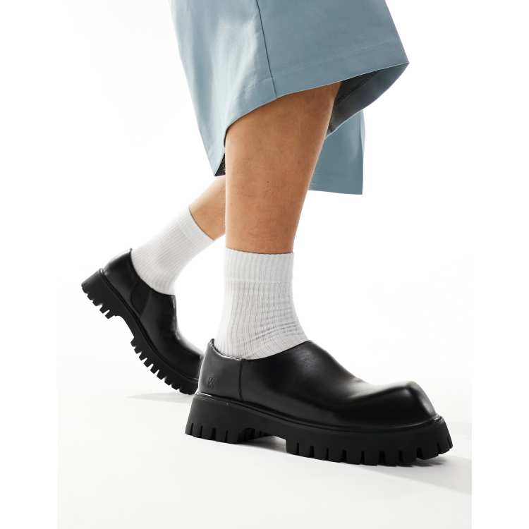 KOI Night Cure Mens Square Toe Slip On Shoes In Black