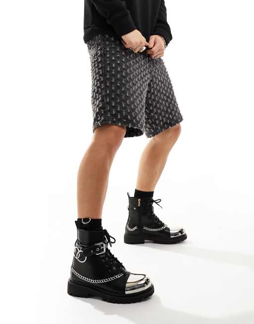 KOI Noble Elite Mens Hardware Boots In Black, 4 of 4