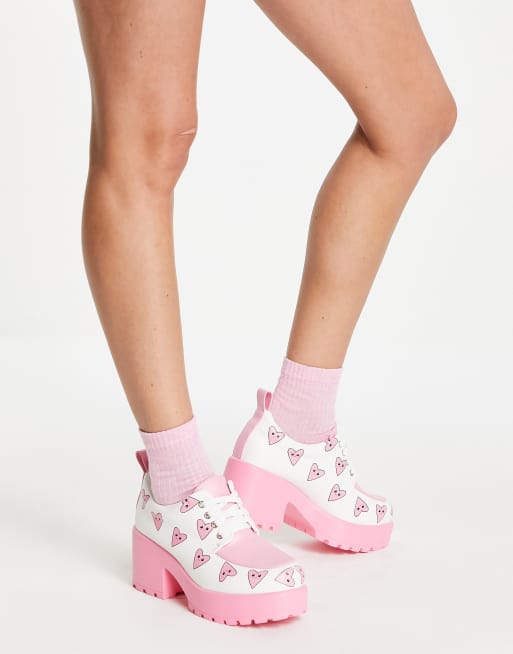 KOI - Princess Juice - Chaussures chunky à motif cœurs - Blanc  , 4 de 4