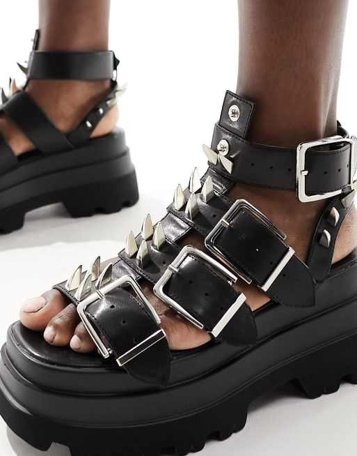 Koi - The Mage Resistor - Gladiatorsandalen met spikes in zwart, 4 van 4