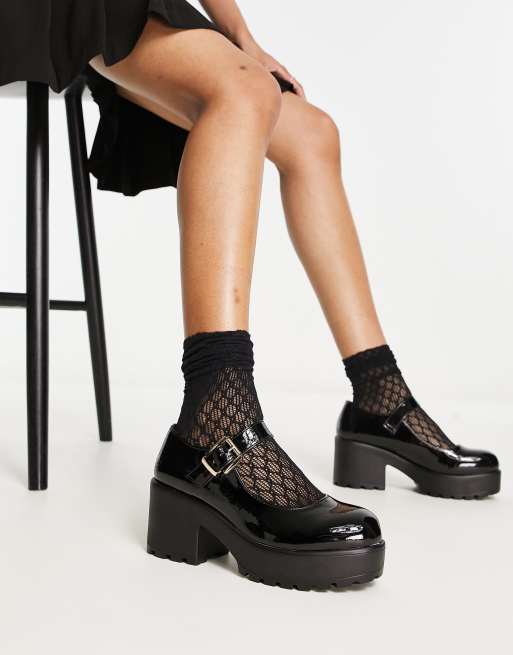 KOI Tira mary janes in black patent ASOS