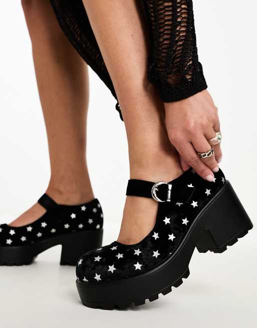 KOI Tira night sky mary janes in black velvet | ASOS