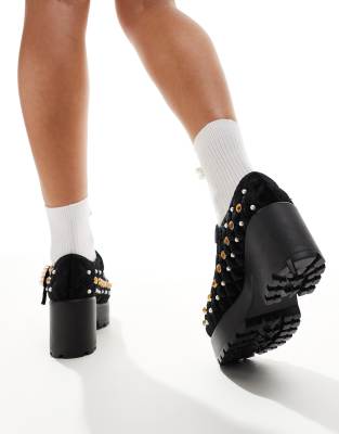 Koi Footwear Koi Tira Velvet Mary Janes Regal Temptation Edition-black In Black