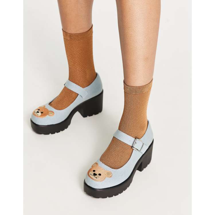KOI Tira Yogi Bear mary jane shoes in denim ASOS