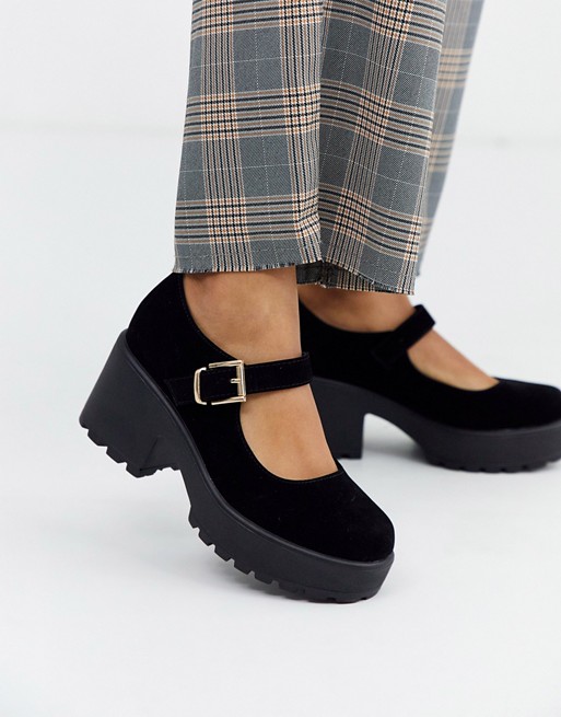 Koi Vegan mary jane heeled shoe in black | ASOS