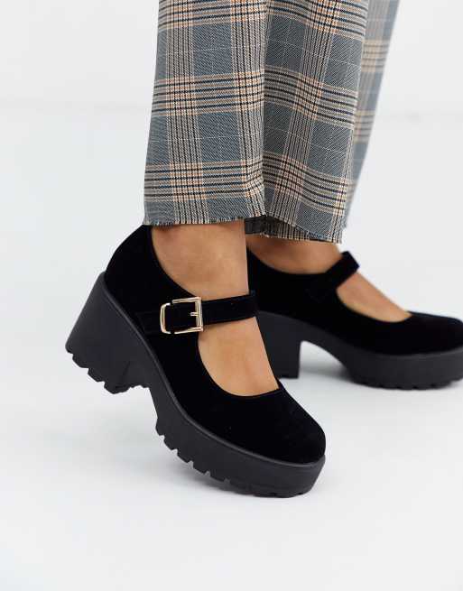 Koi Vegan mary jane heeled shoe in black ASOS