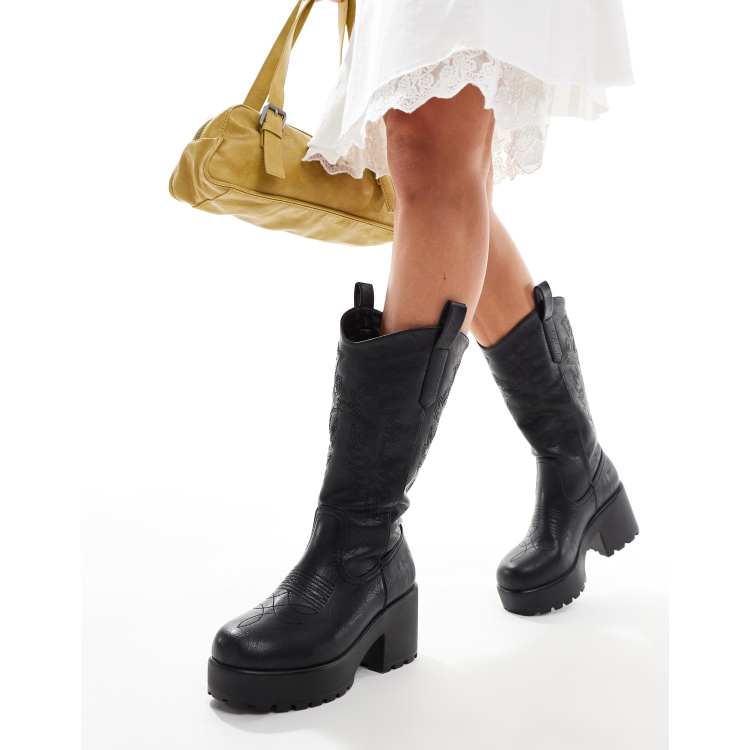 Platform western boots hot sale