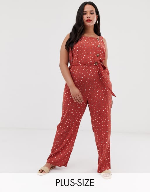 Koko Jumper Dress Jumpsuit In Red With White Polka Dot Saluscampusdemadrid