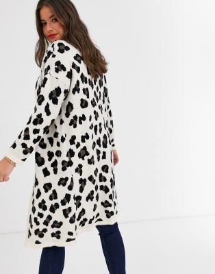 longline leopard print cardigan