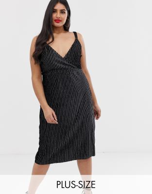 pinstripe midi dress