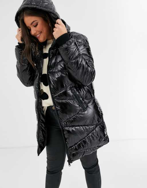 Wet look 2025 padded coat