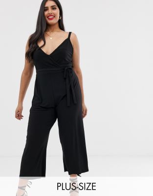 Koko wrap culotte jumpsuit-Black