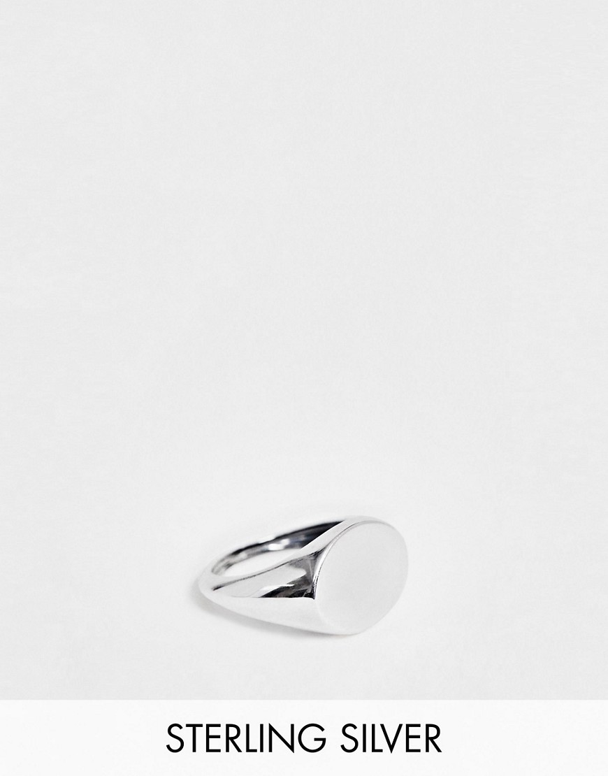 Кольцо-печатка из стерлингового серебра ASOS DESIGN-Серебристый