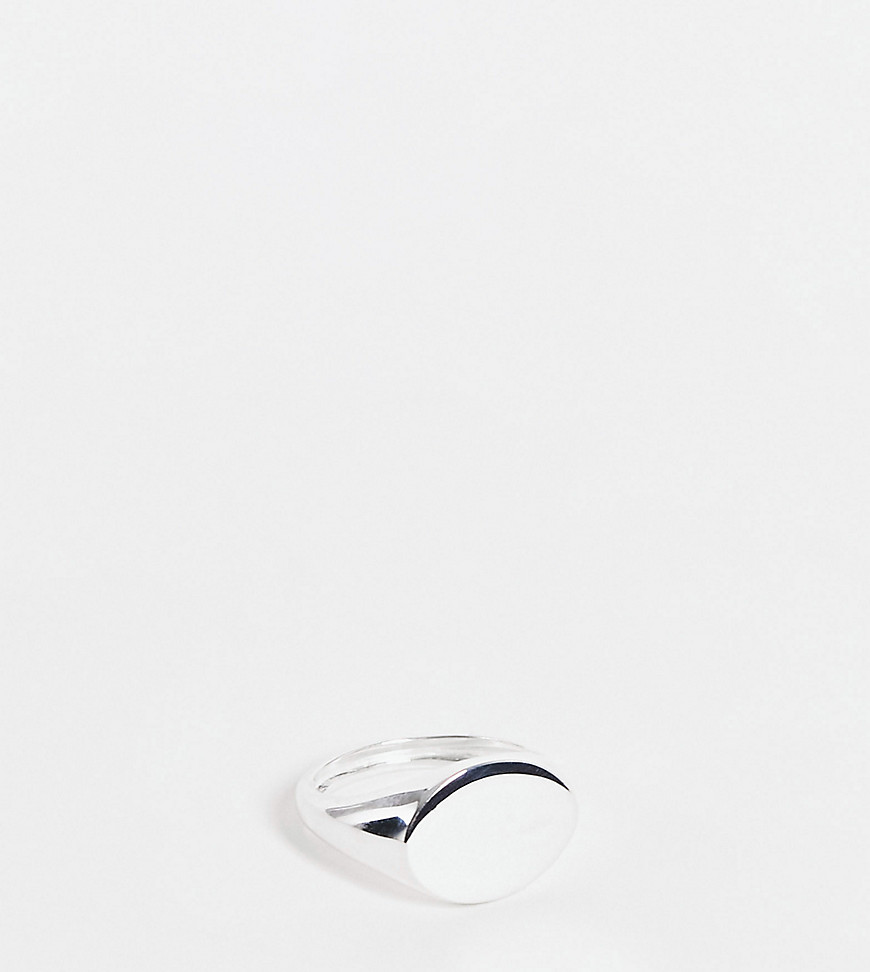 фото Кольцо-печатка из стерлингового серебра asos design-серебристый