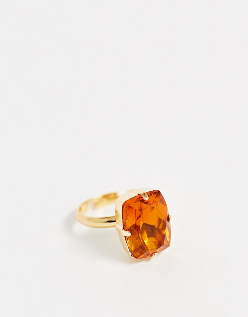 фото Кольцо с камнем krystal london-золотой