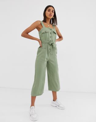 bershka khaki jumpsuit