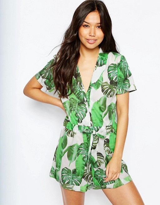 Комбинезон-пижама с пальмовым принтом ASOS