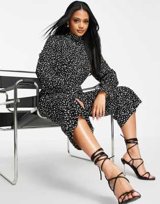 Костюмы и комбинезоны  Asos Комбинезон в горошек с высоким воротником AX Paris-Многоцветный
