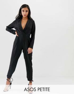 фото Комбинезон в стиле смокинга asos design petite-черный asos petite