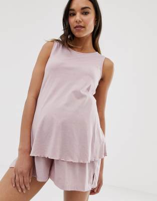 фото Комбинируемая трикотажная пижамная майка asos design maternity-розовый asos maternity