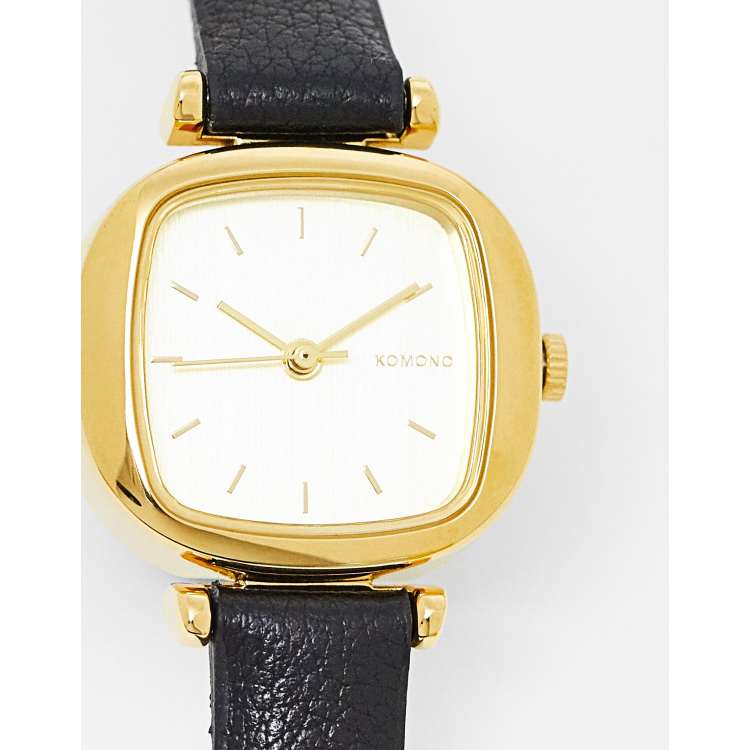 Komono moneypenney watch in black gold